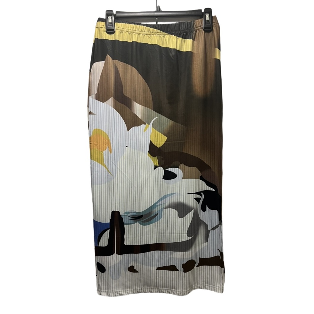 Multi-Colored Midi Bodycon Skirt
